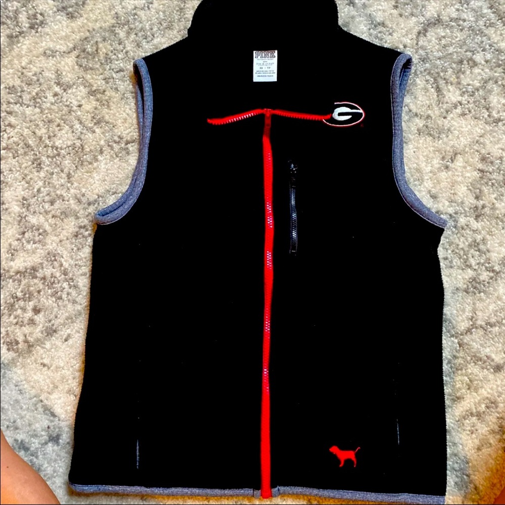Pink UGA fleece vest